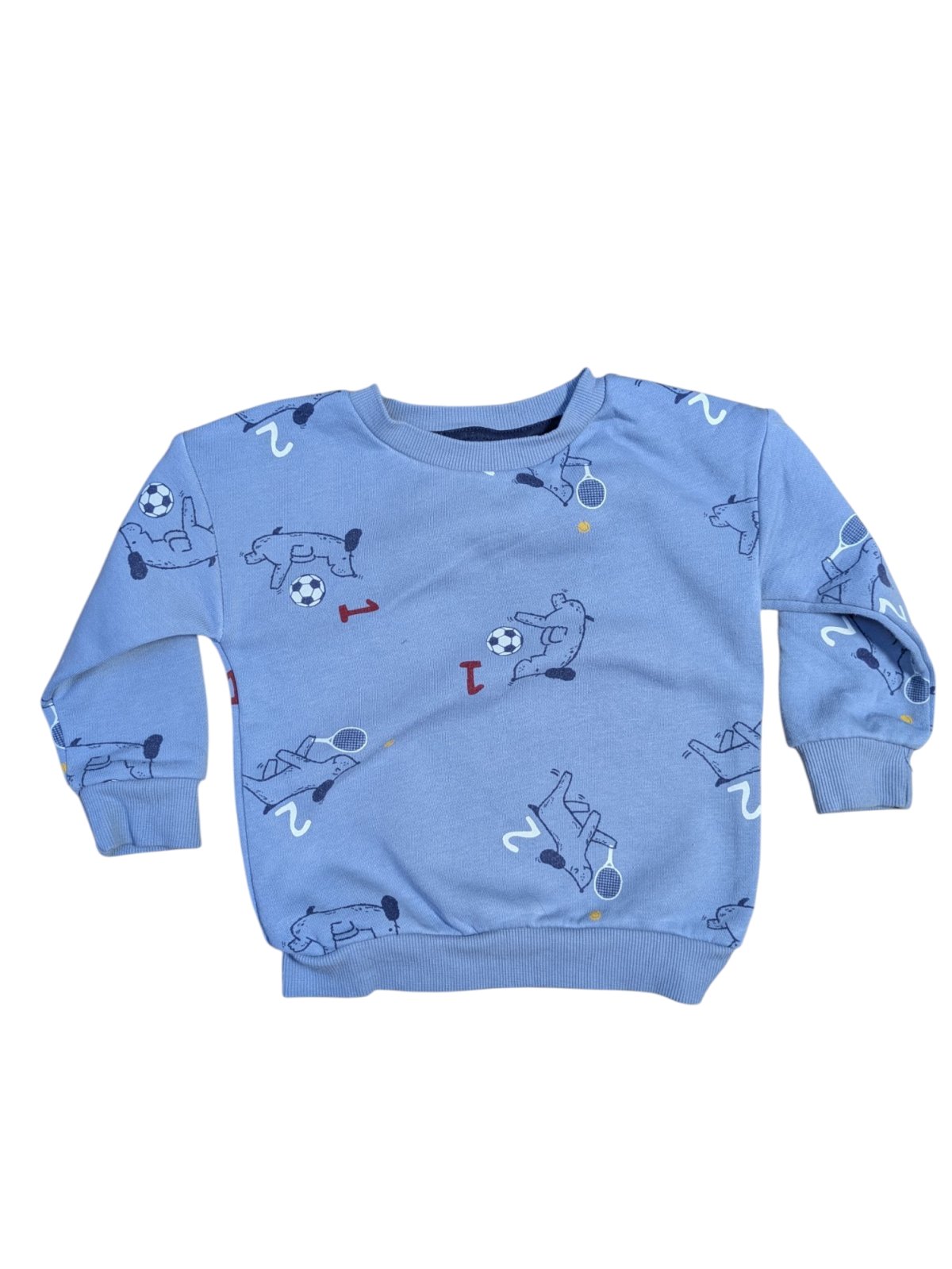 Modrá mikina s obrázky bez kapuce pro kluky secondhand Primark