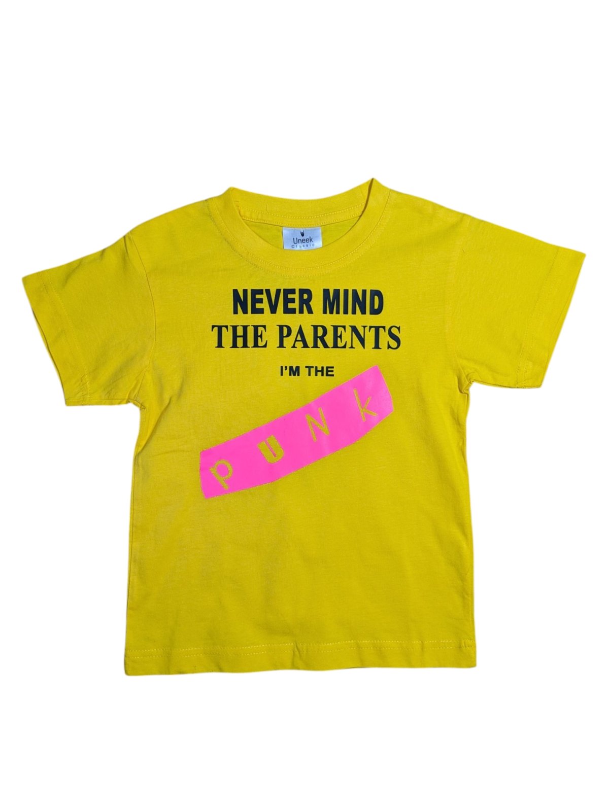 Žluté triko s nápisem pro kluky outlet Uneek Classic