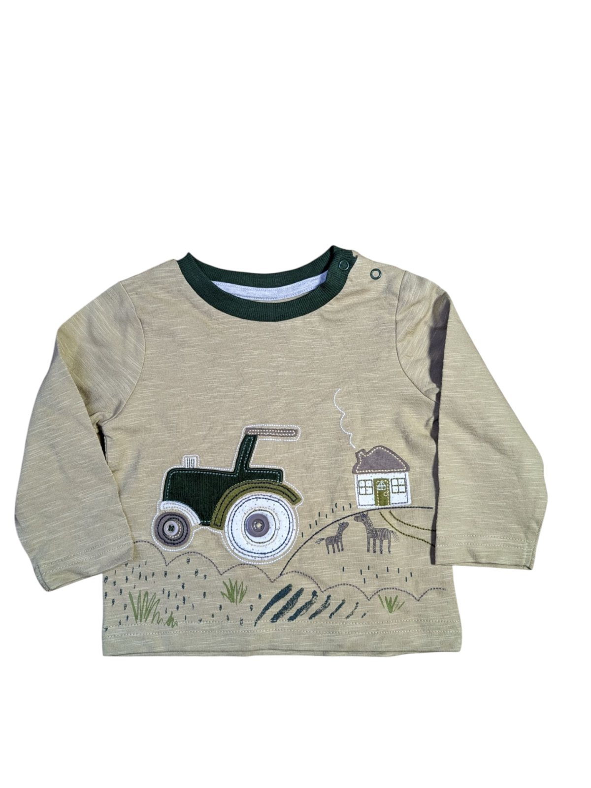 Béžové triko s dlouhým rukávem a obrázkem outlet Nutmeg