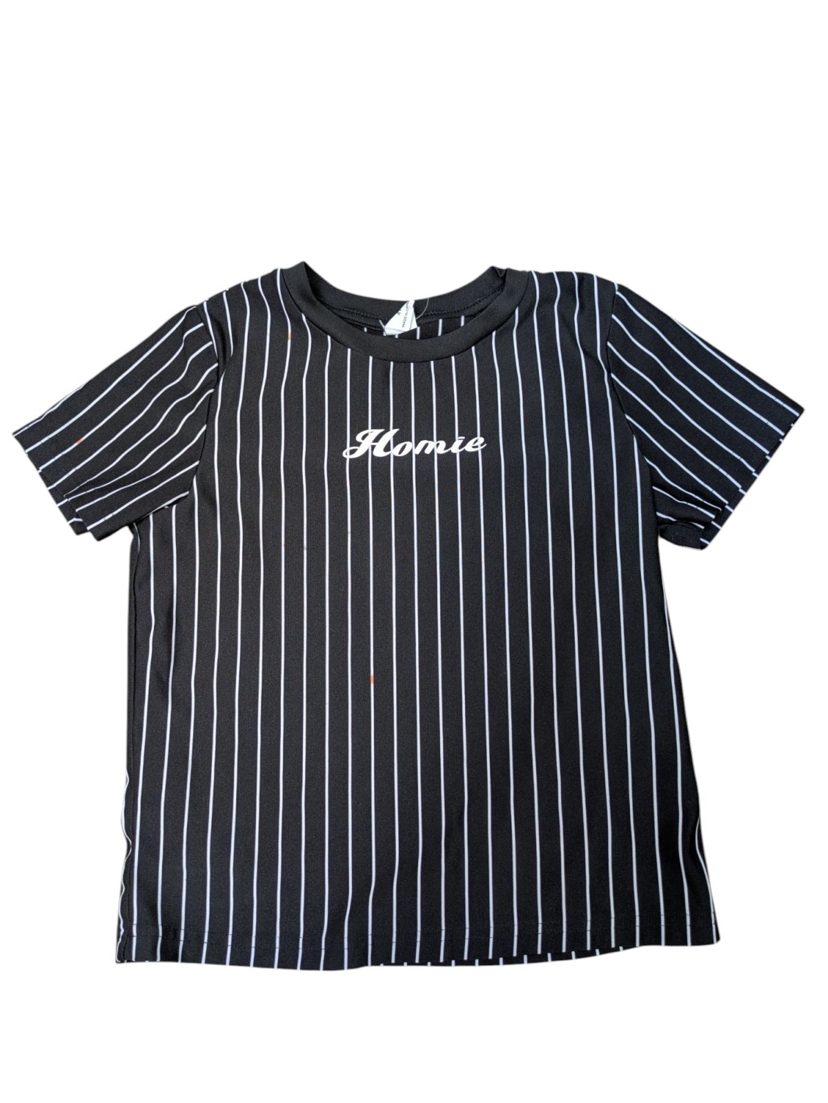 Černo bílé triko s pruhy pro holky secondhand Shein