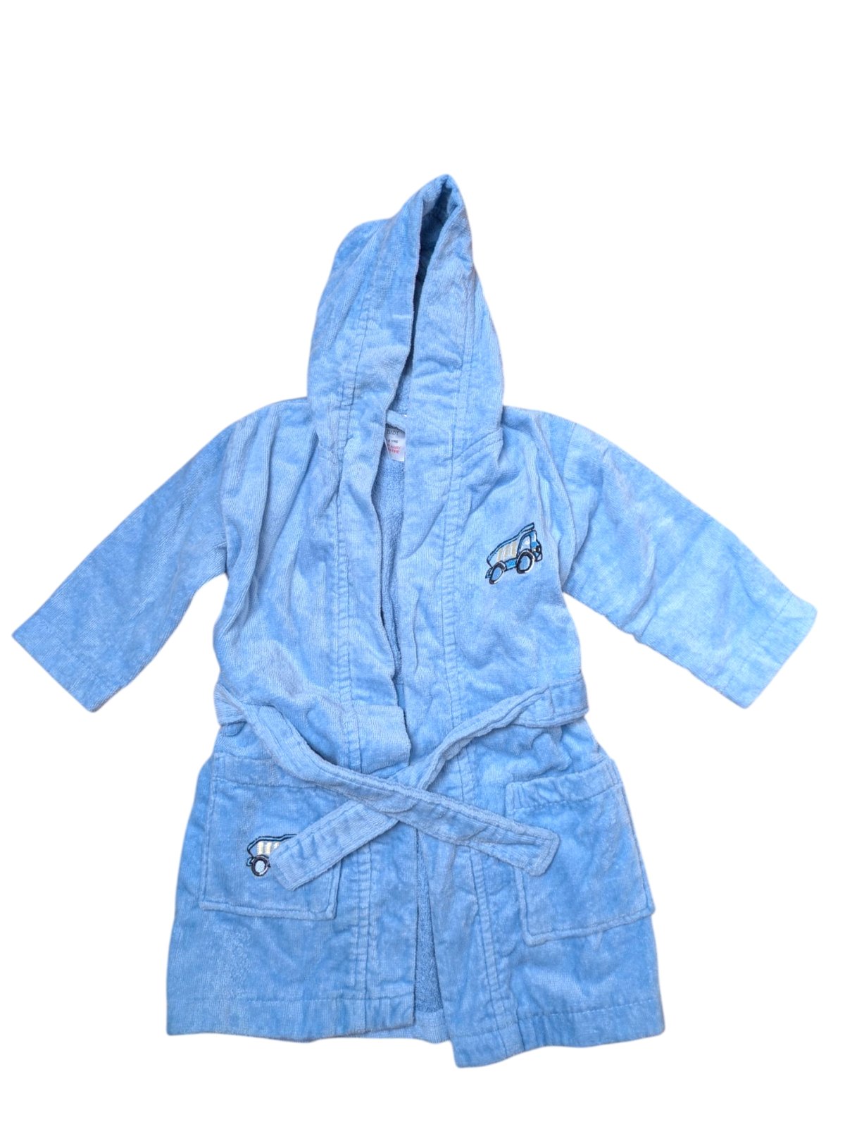 Světle modrý župan s autíčky pro kluky secondhand Troya Baby