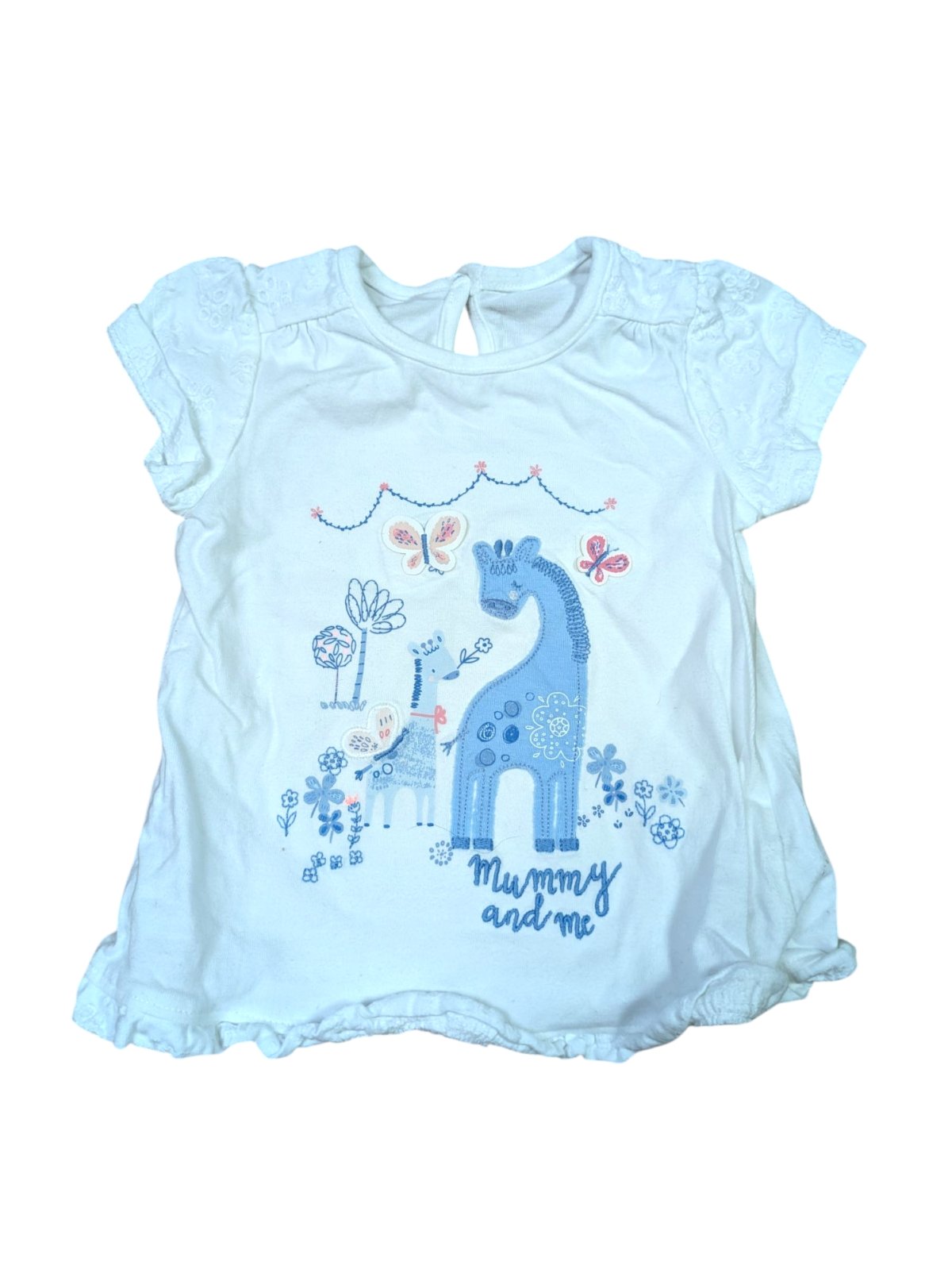 bílé tričko se žirafou pro holky secondhand Geroge