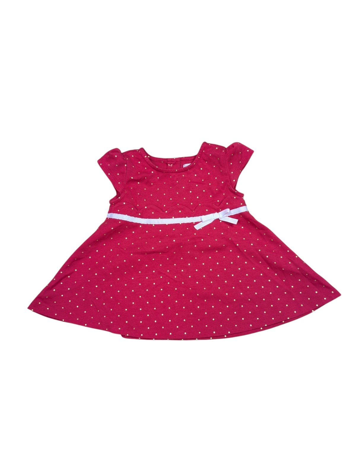 červené šaty s mašlí a zlatými puntíky pro holky secondhand  catherine malandrino