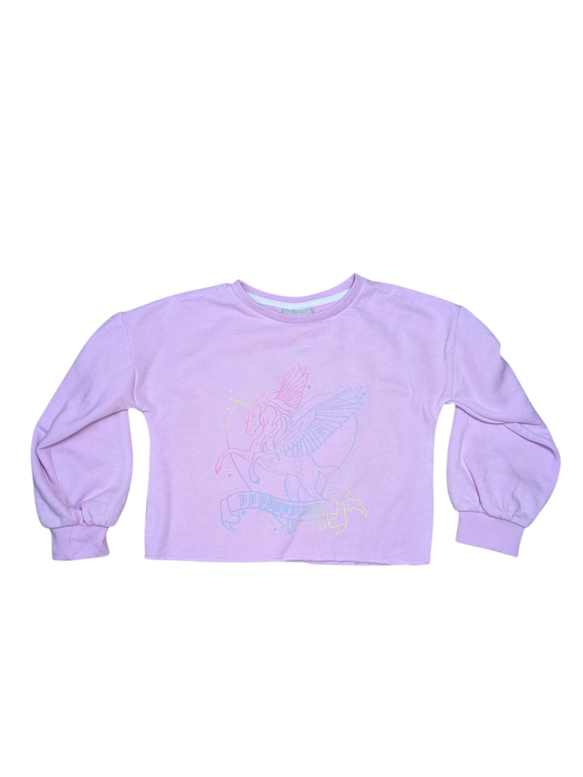 Růžová mikina s jednorožcem pro holky secondhand girlswear