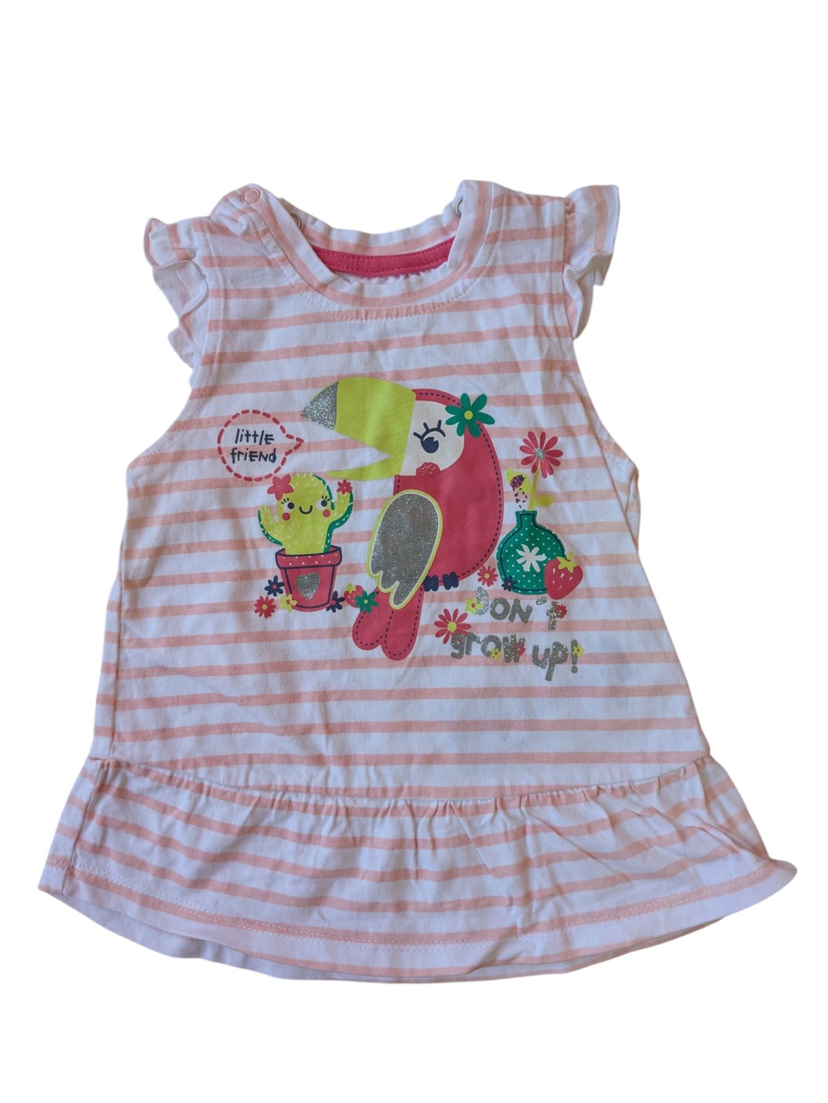 růžové šaty s papouškem pro holky secondhand Ergee