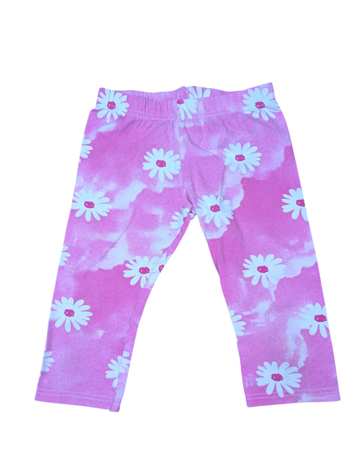 Růžové elasťáky kytkované pro holky secondhand PROD