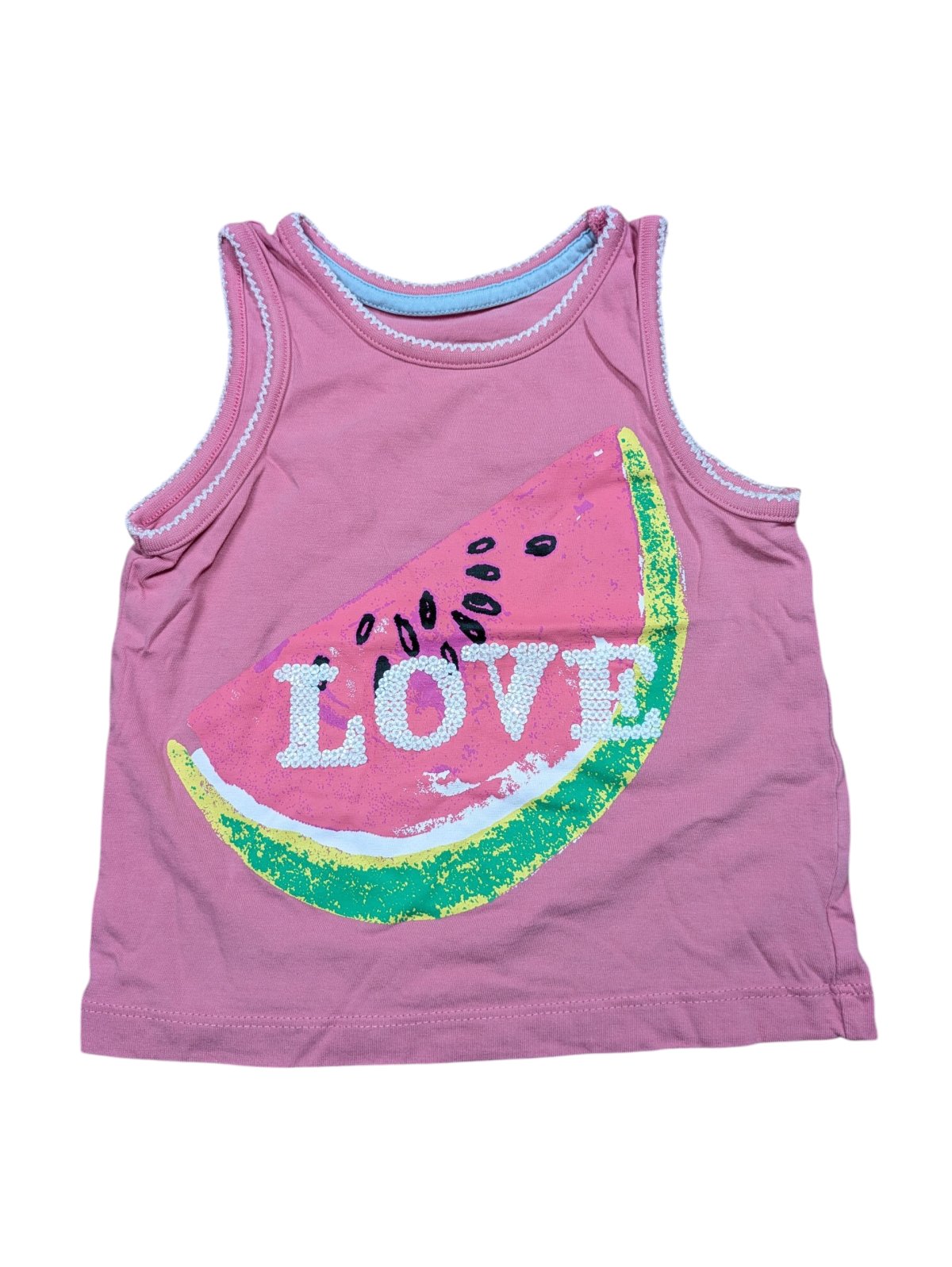 Růžové tílko s obrázkem pro holky secondhand TU