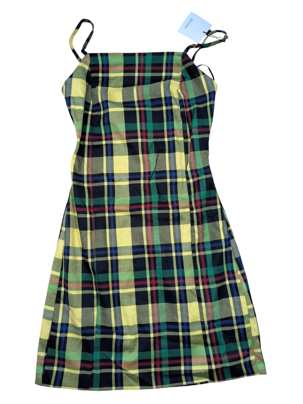 zelené kostkované šaty pro holky outlet Bershka