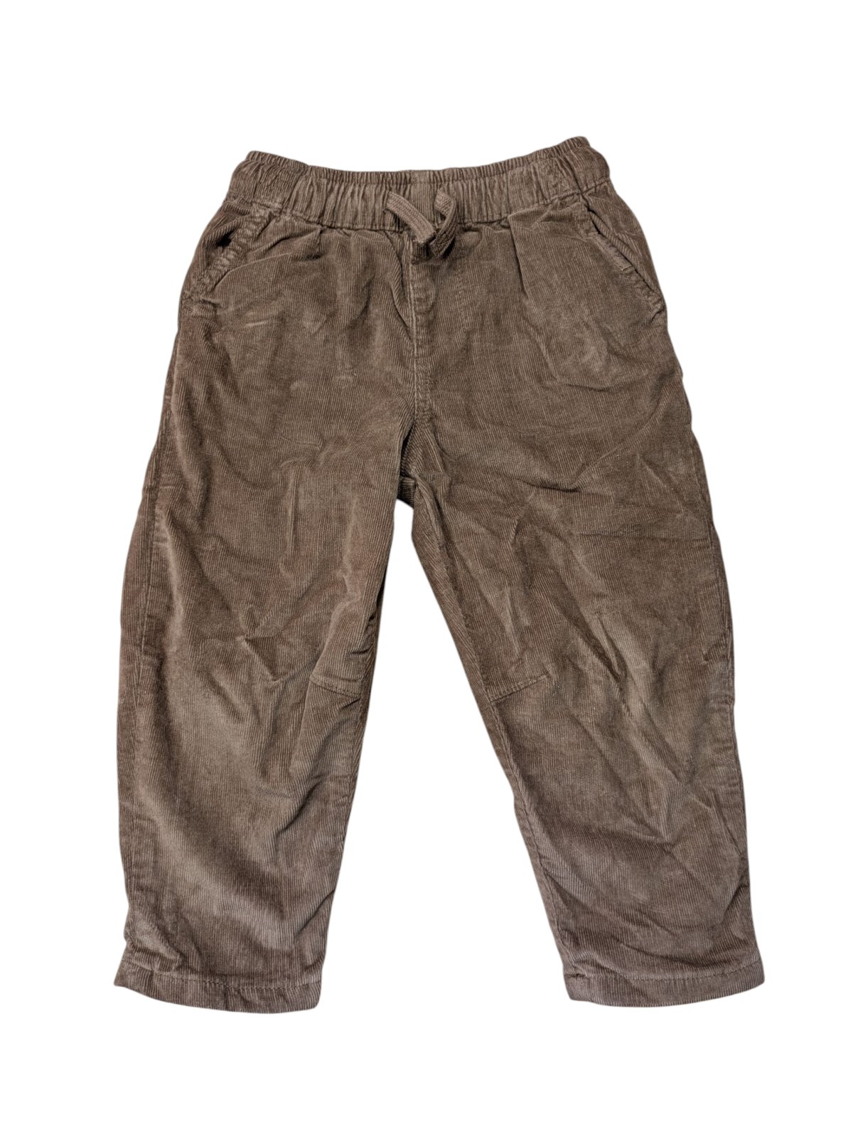 Hnědé kalhoty žebrované pro kluky secondhand Zara