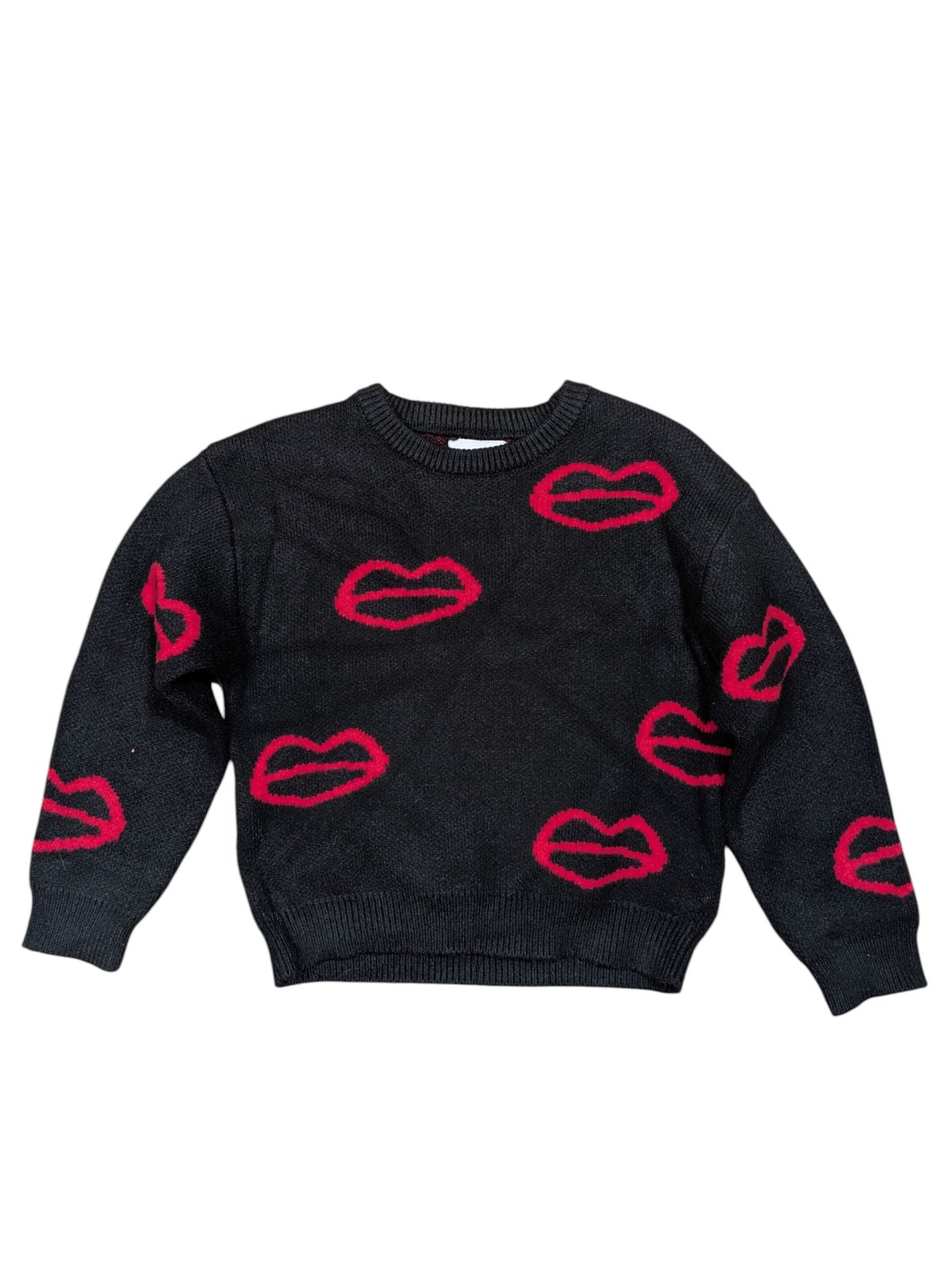 Černý svetr s pusinkami pro holky secondhand girlswear