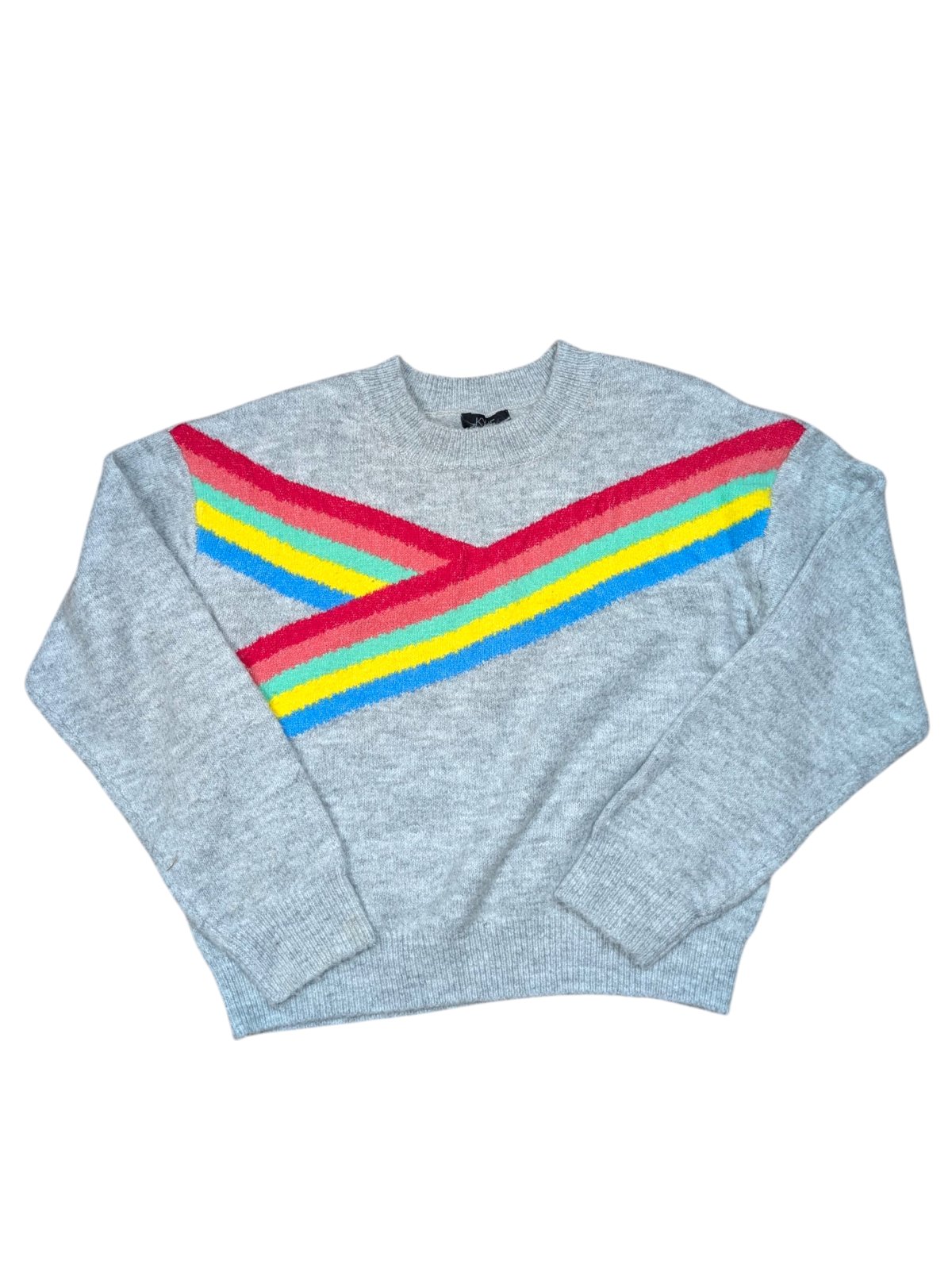 Šedý svetr s duhou pro holky secondhand Kylie