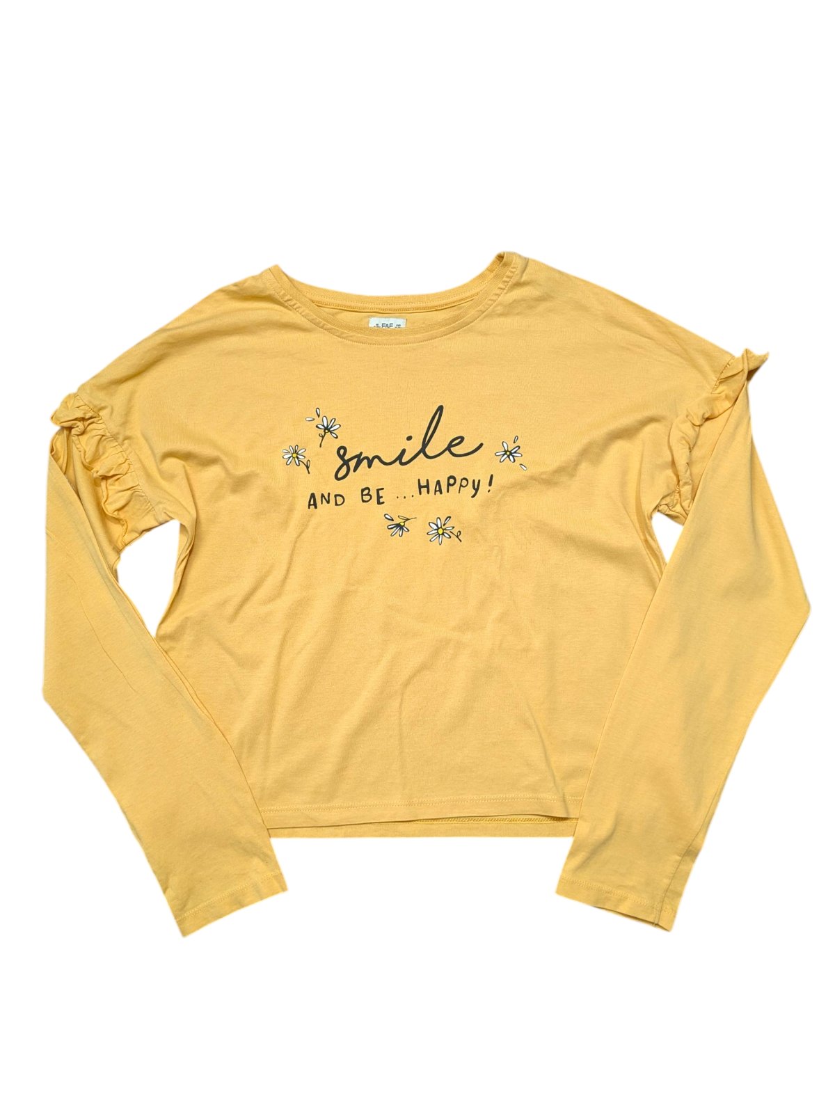 Bledě žluté triko s obrázkem pro holky secondhand F&F