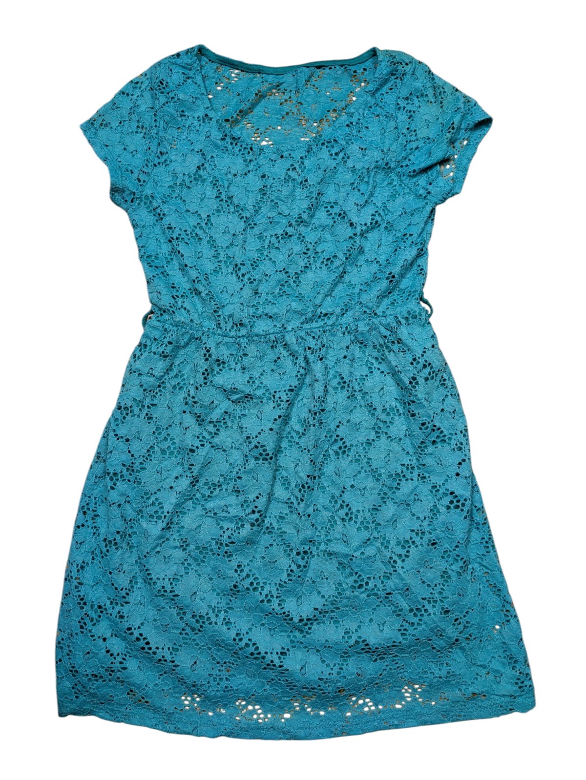 Tyrkysové šaty zdobené pro holky secondhand 