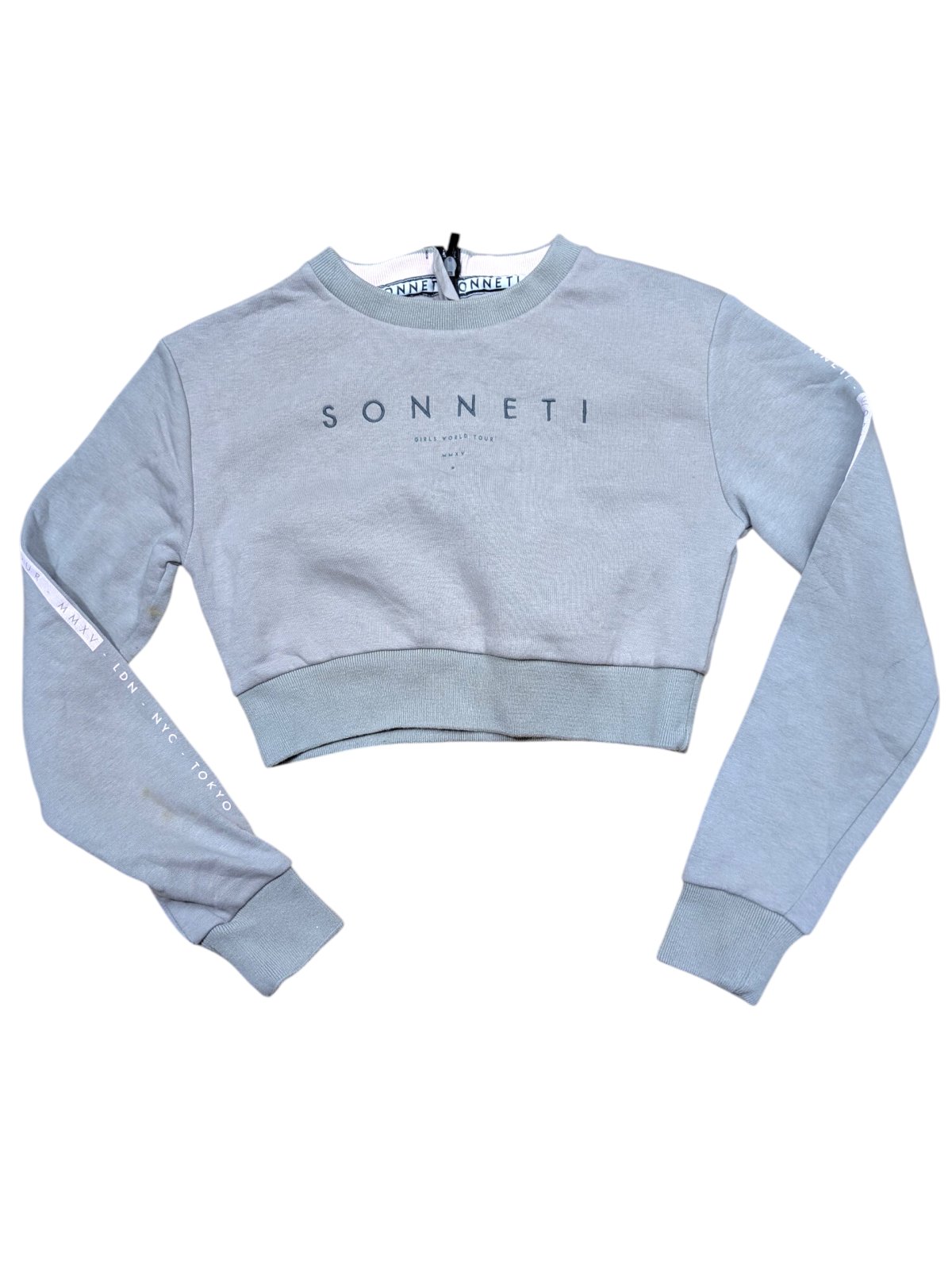 Zelinkavá crop mikina pro holky secondhand Sonneti