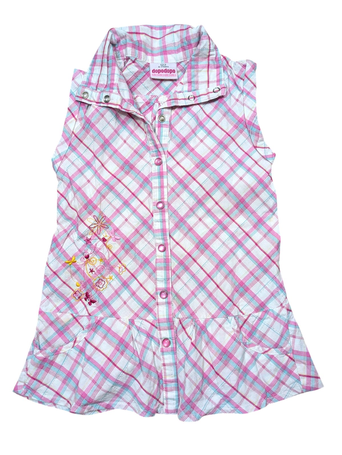 Růžová kostkovaná košile pro holky secondhand dopodopo