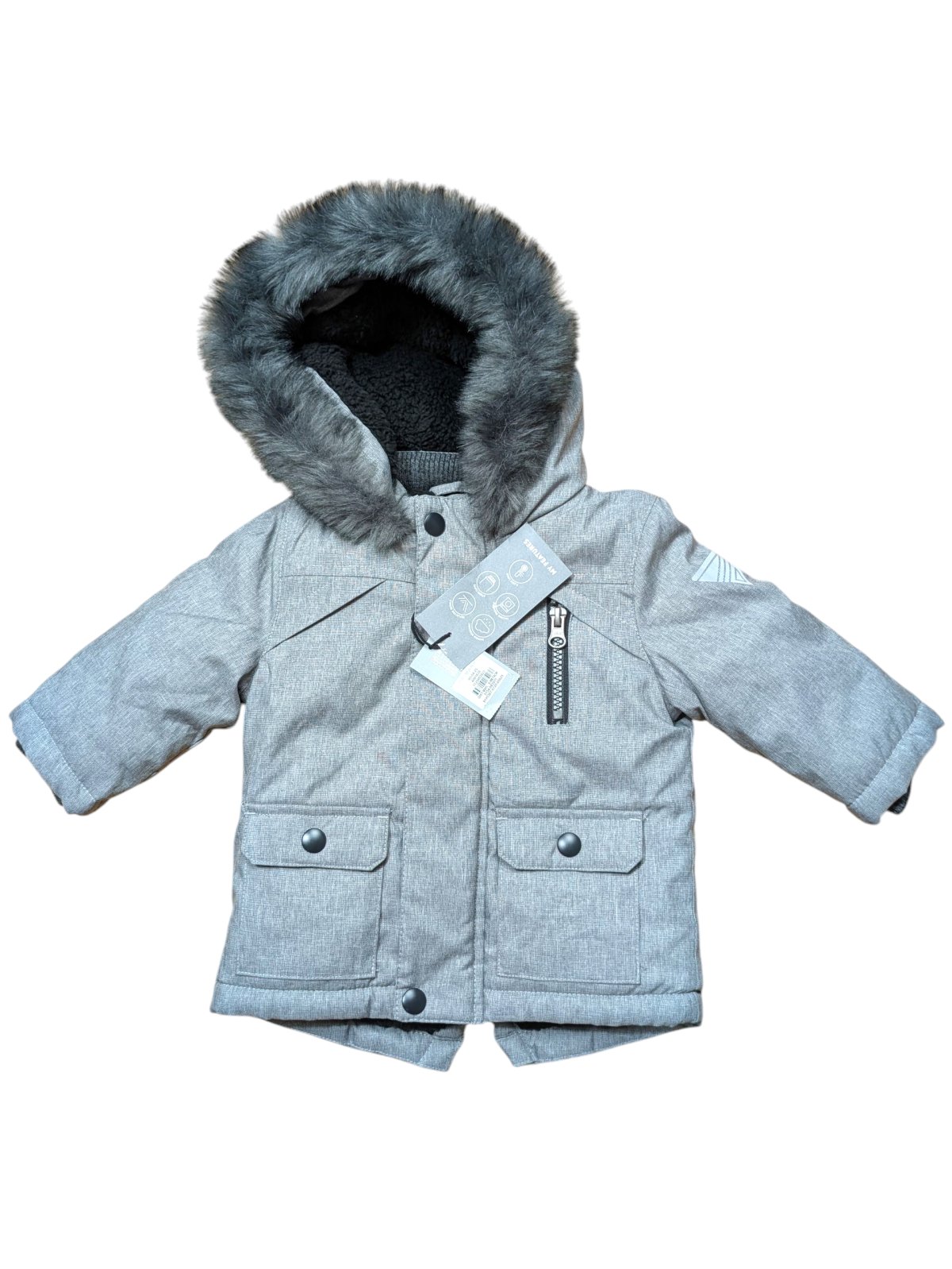 Šedá zimní bunda pro kluky outlet Primark