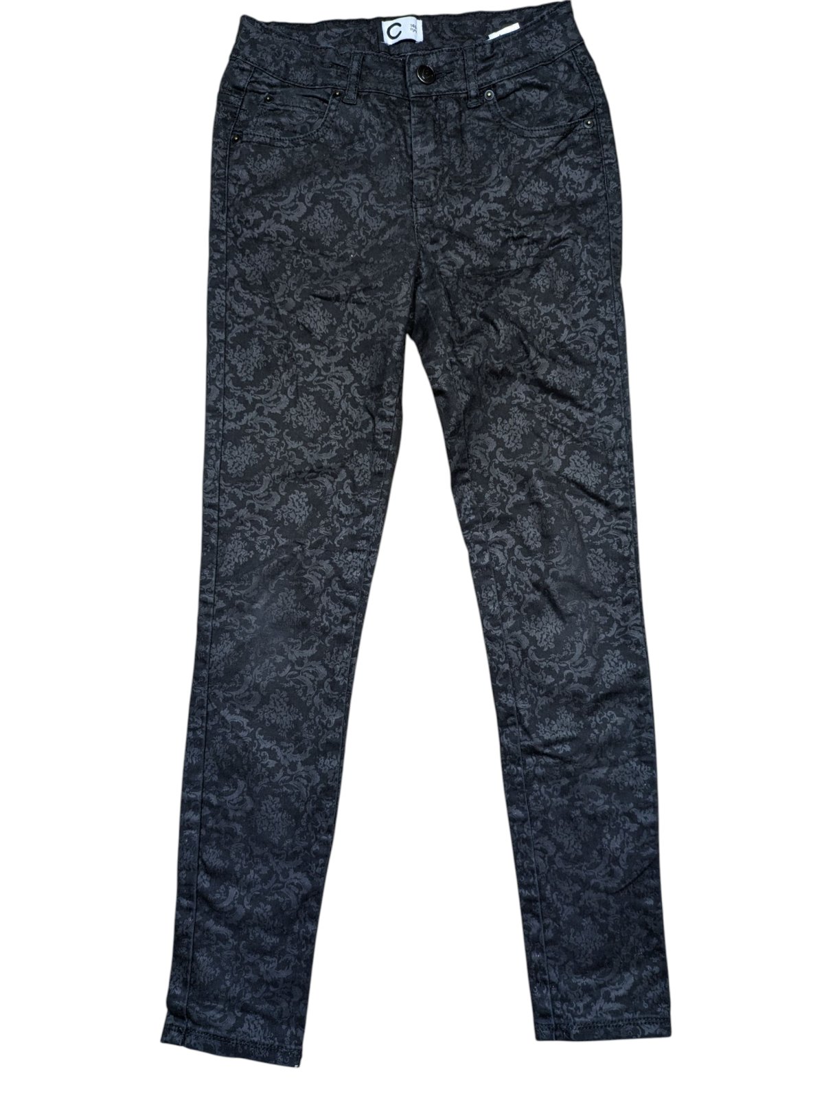 Černé džíny se vzorem pro holky secondhand Cubus