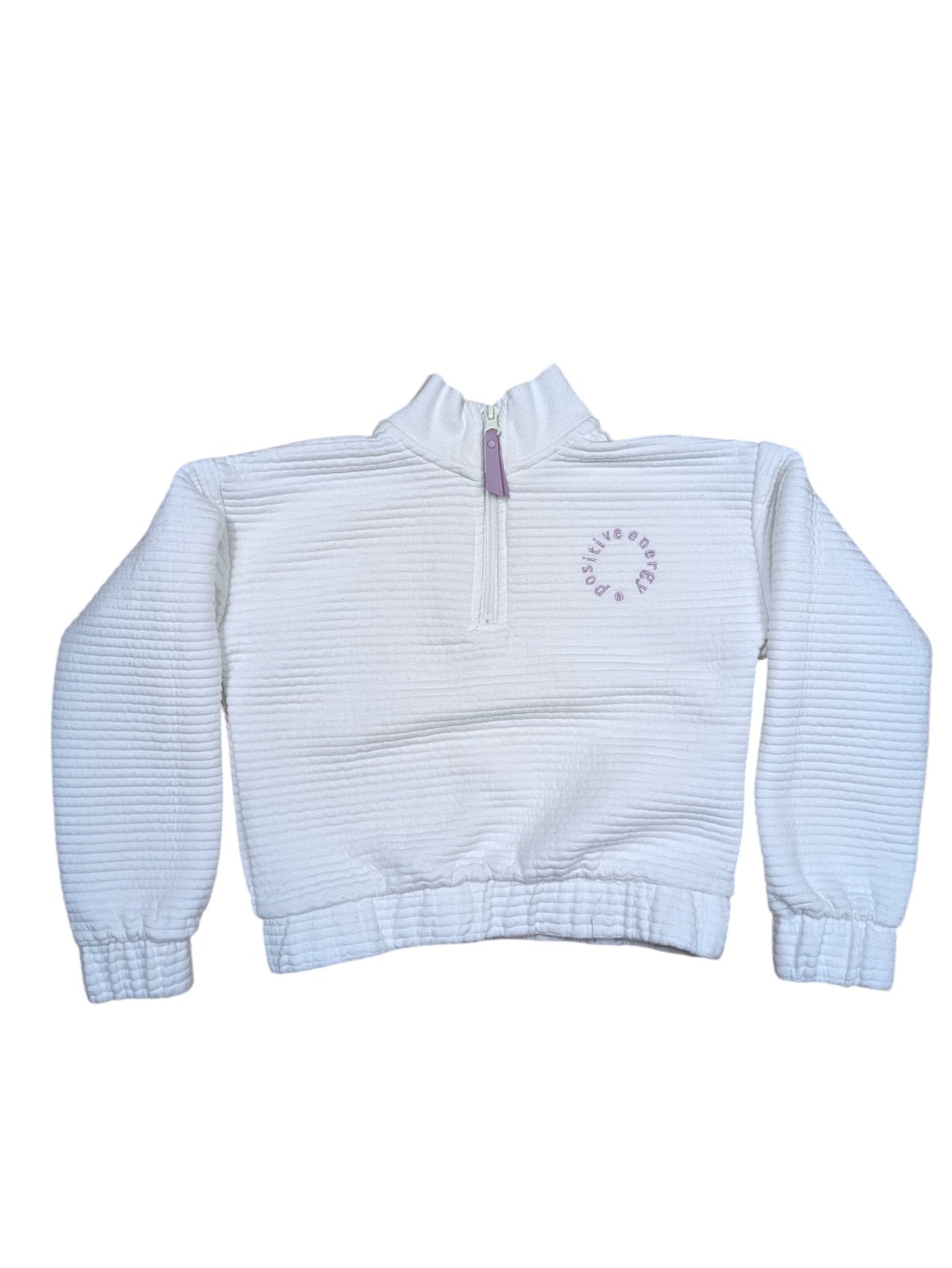 Bílá žebrovaná mikina pro holky secondhand Primark