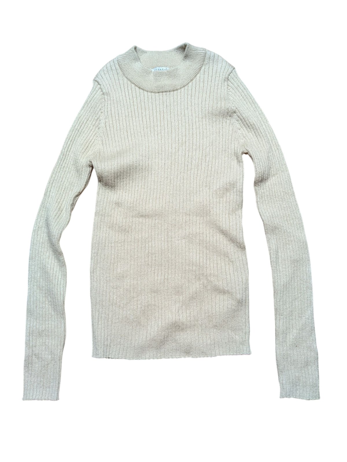 Světlé elastické triko silnější se třpytkami pro holky secondhand Primark