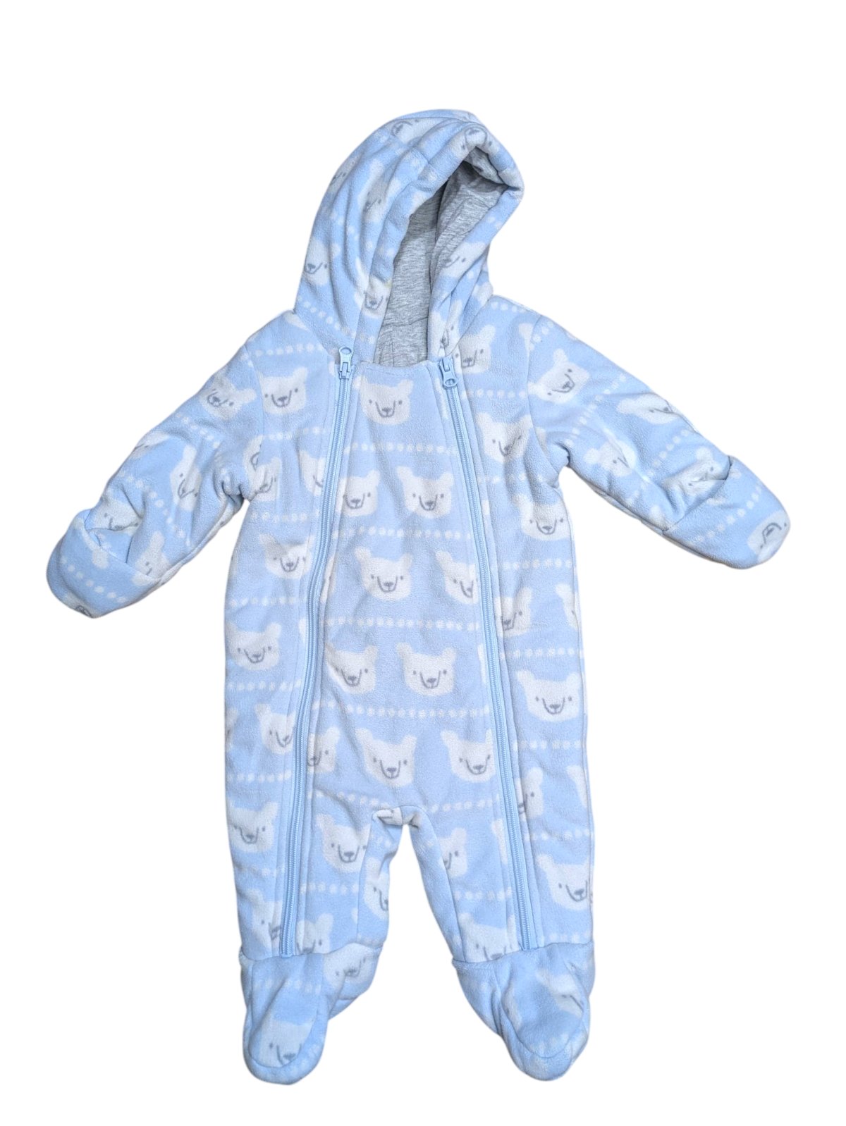 Světle modrá zimní kombinéza s medvídky pro kluky secondhand M&S