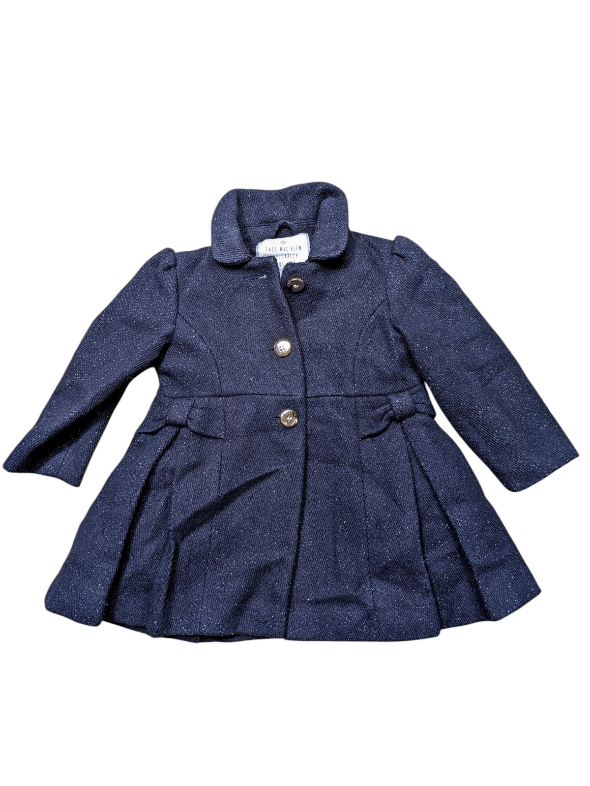 Tmavý kabát se třpytkami pro holky secondhand Matalan