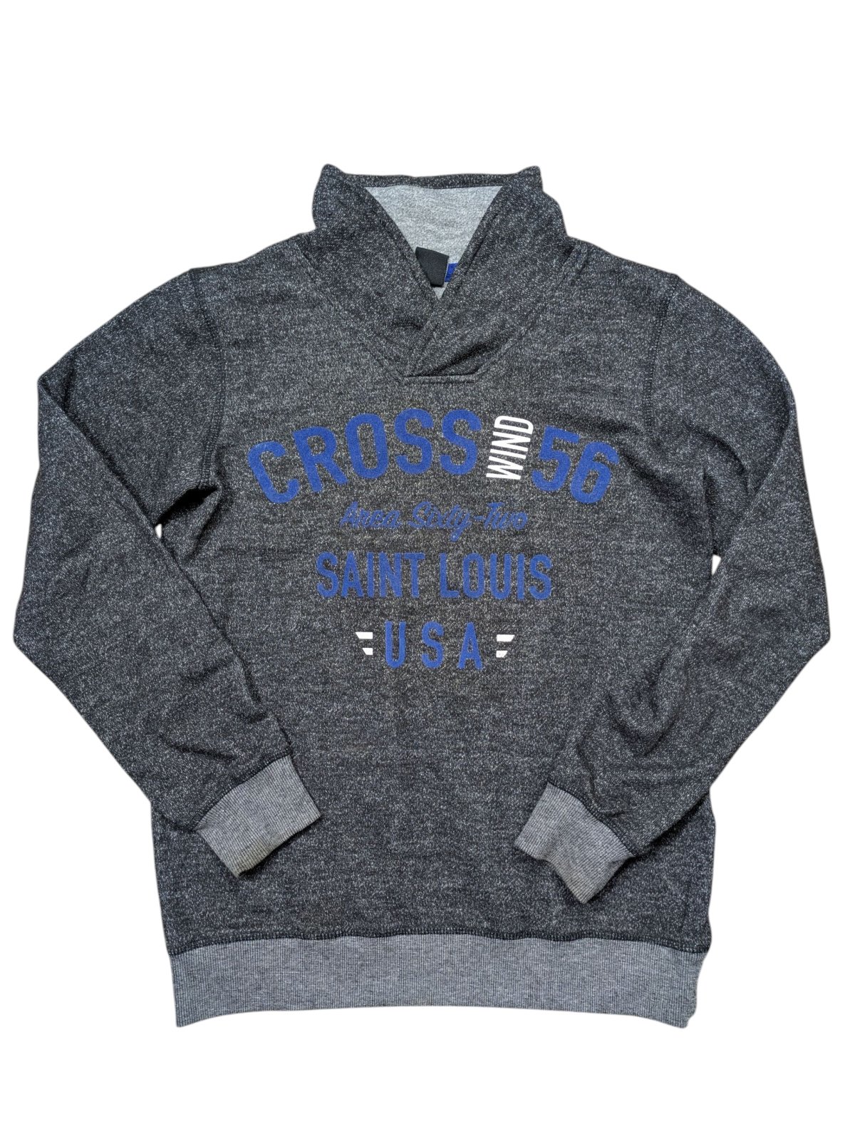 Tmavá žíhaná mikina s nápisem pro kluky secondhand Chapter Young