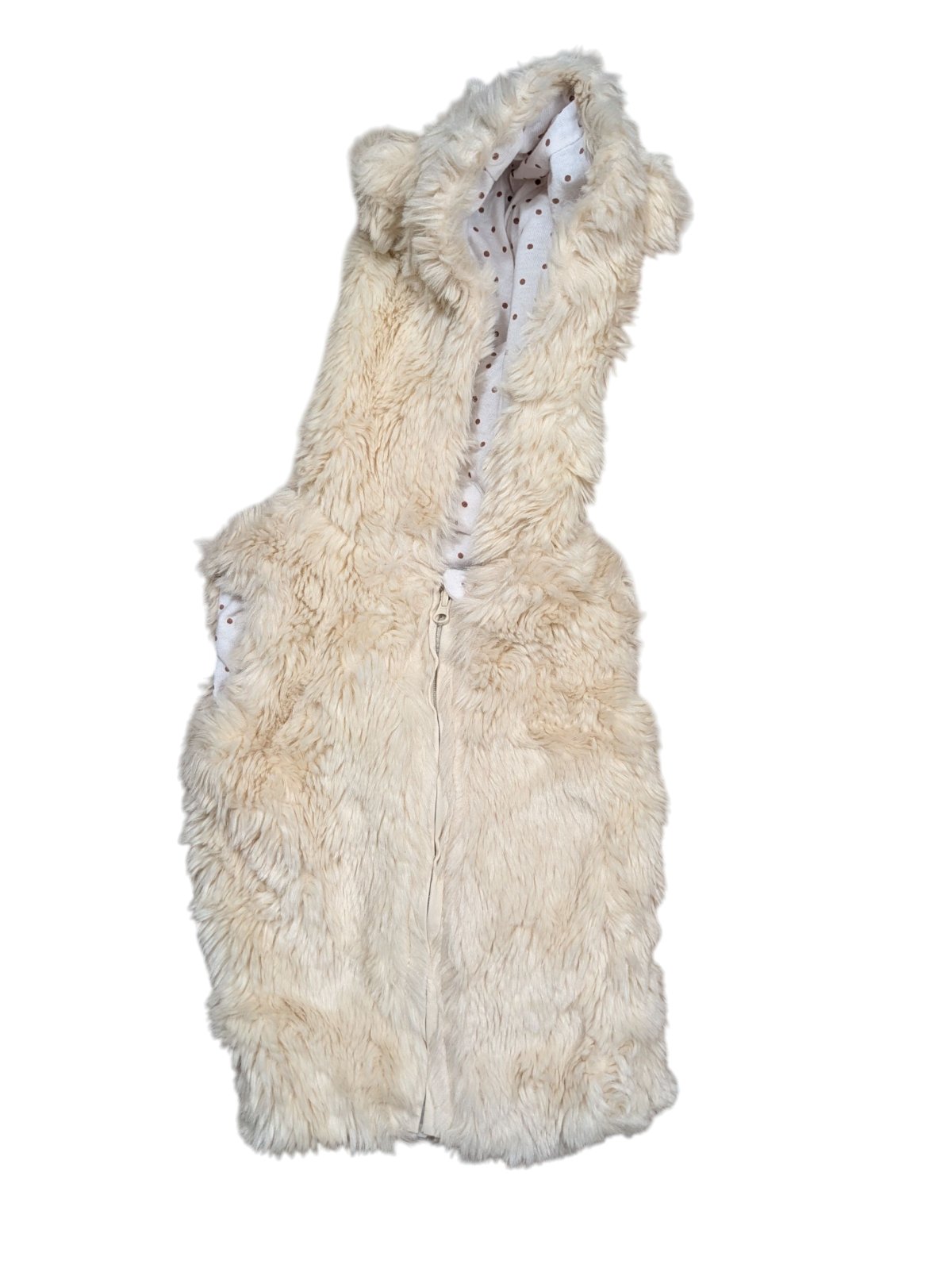 Světlá chlupatá vesta pro holky outlet Mango Kids