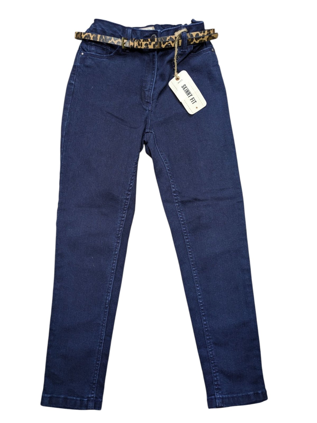 tmavě modré skinny džíny s leopardím páskem pro holky outlet next