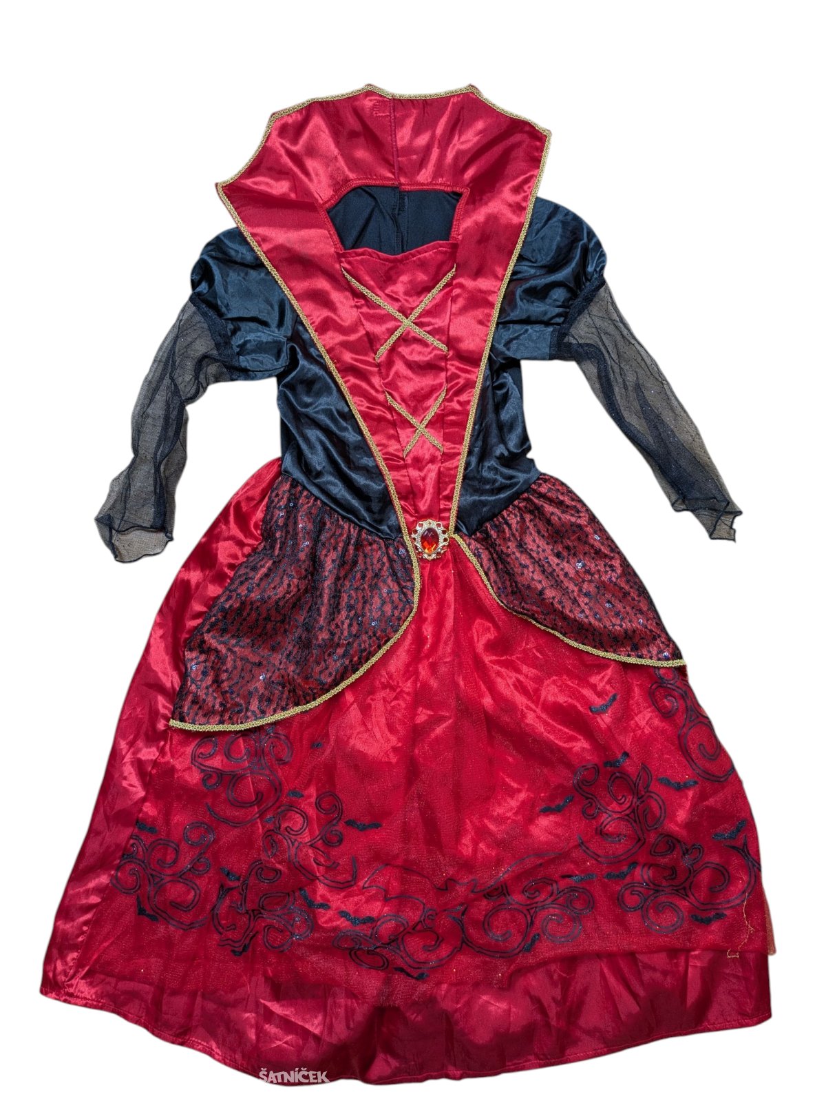 Červeno černé šaty na Halloween secondhand F&F