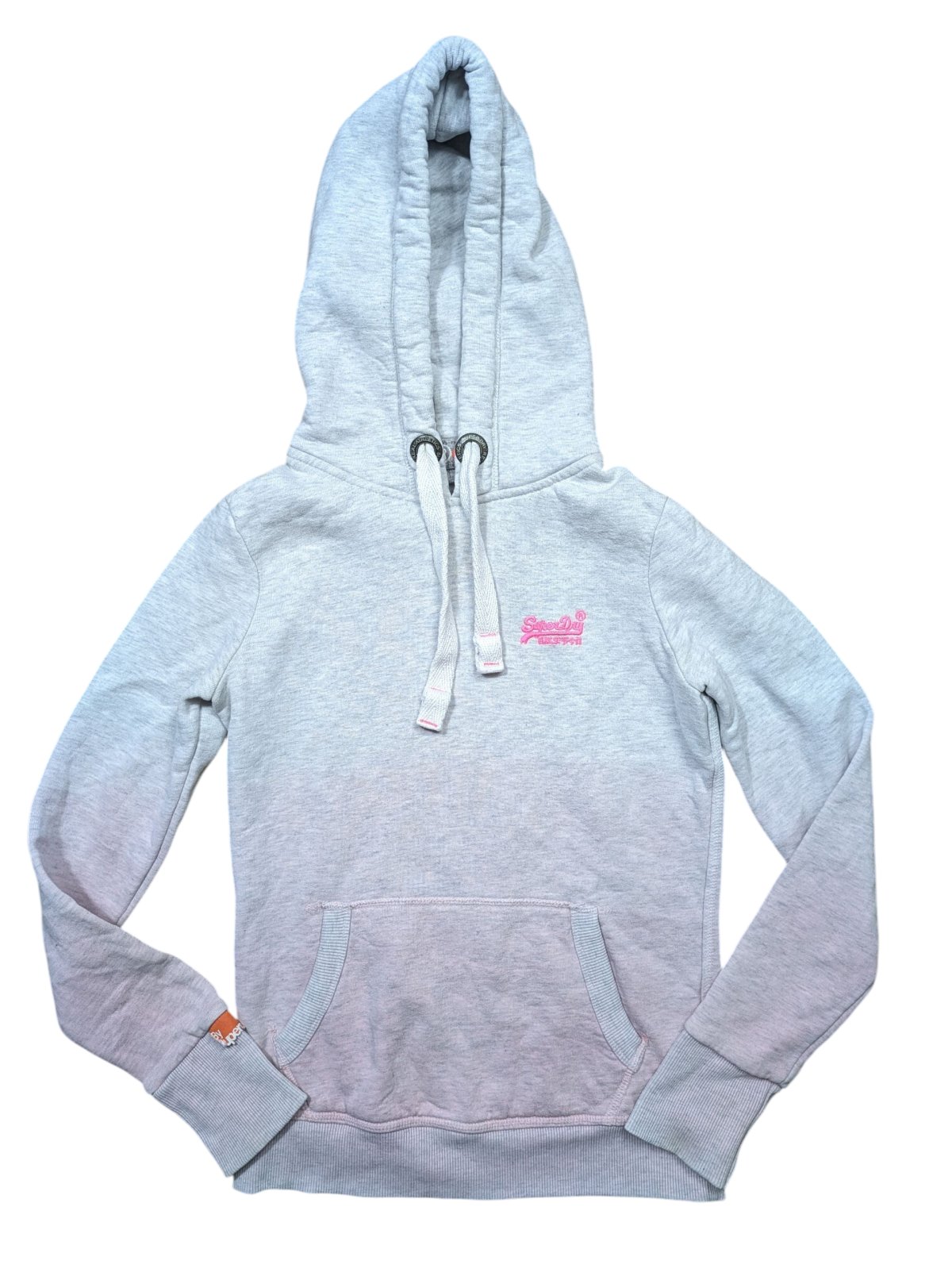 Šedo růžová mikina žíhaná pro holky secondhand Superdry