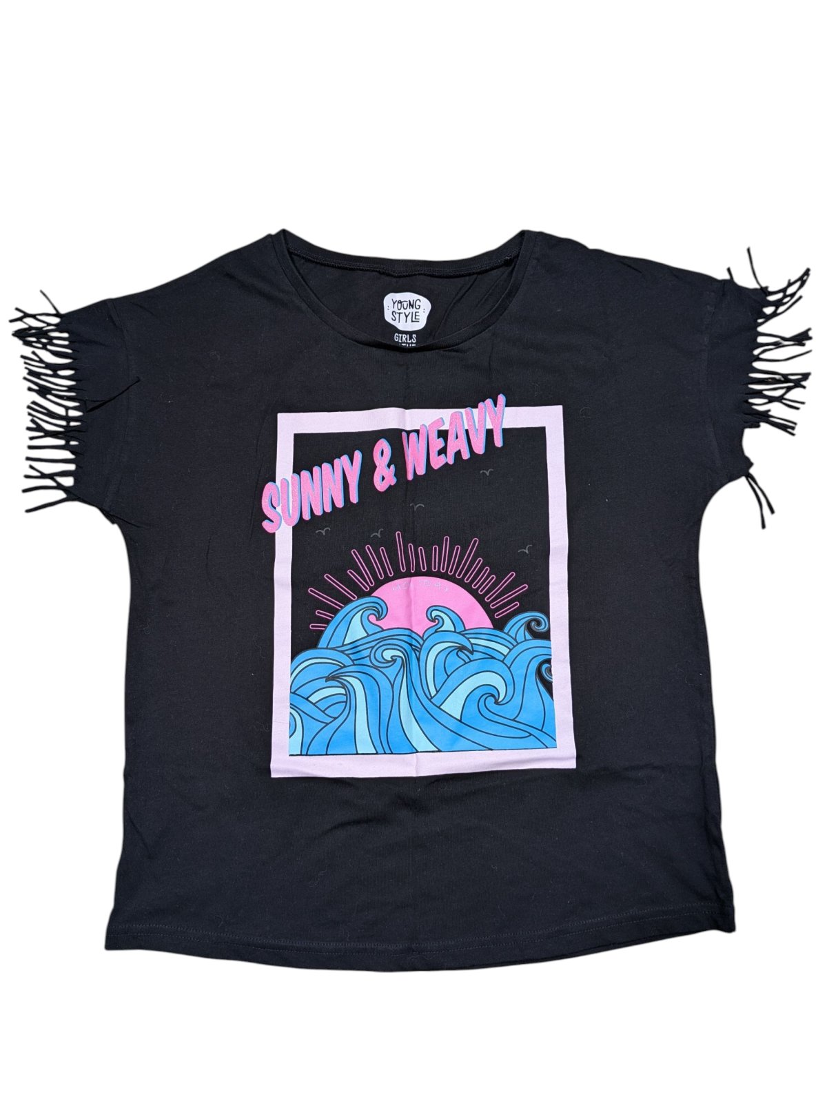 Černé triko s obrázkem pro holky secondhand Young Style