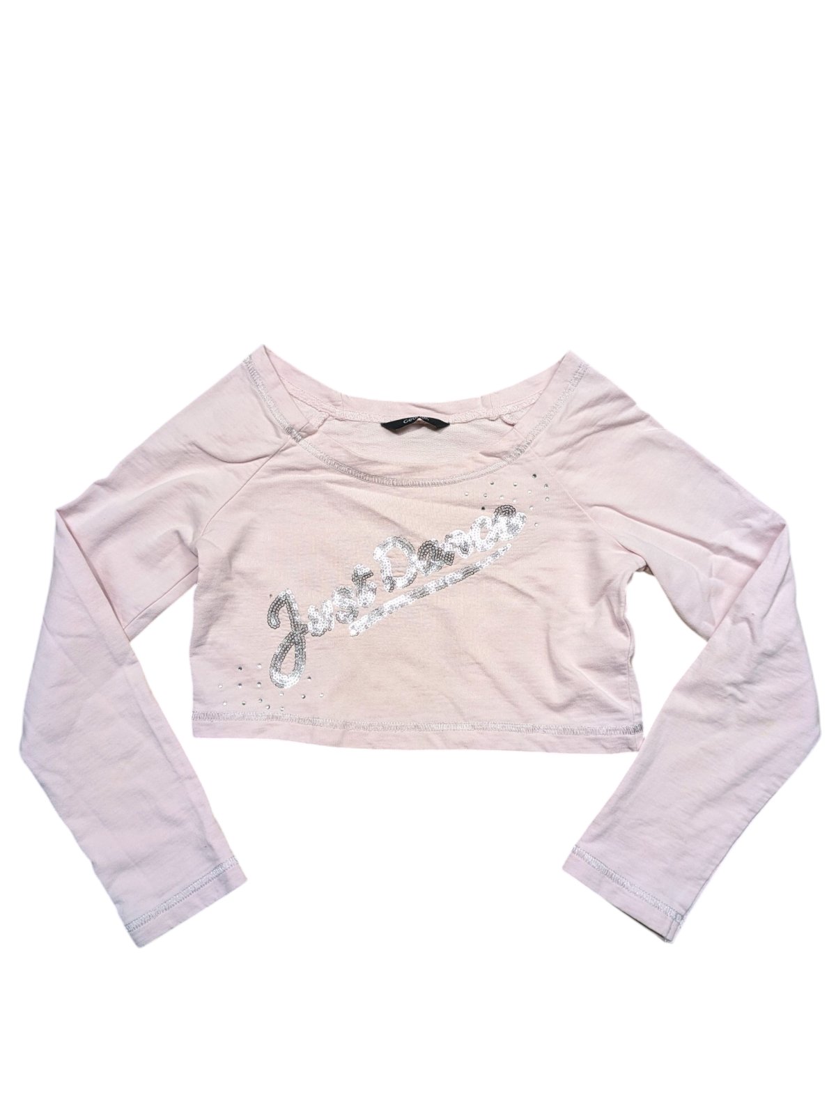 Růžové crop triko s nápisem pro holky secondhand George