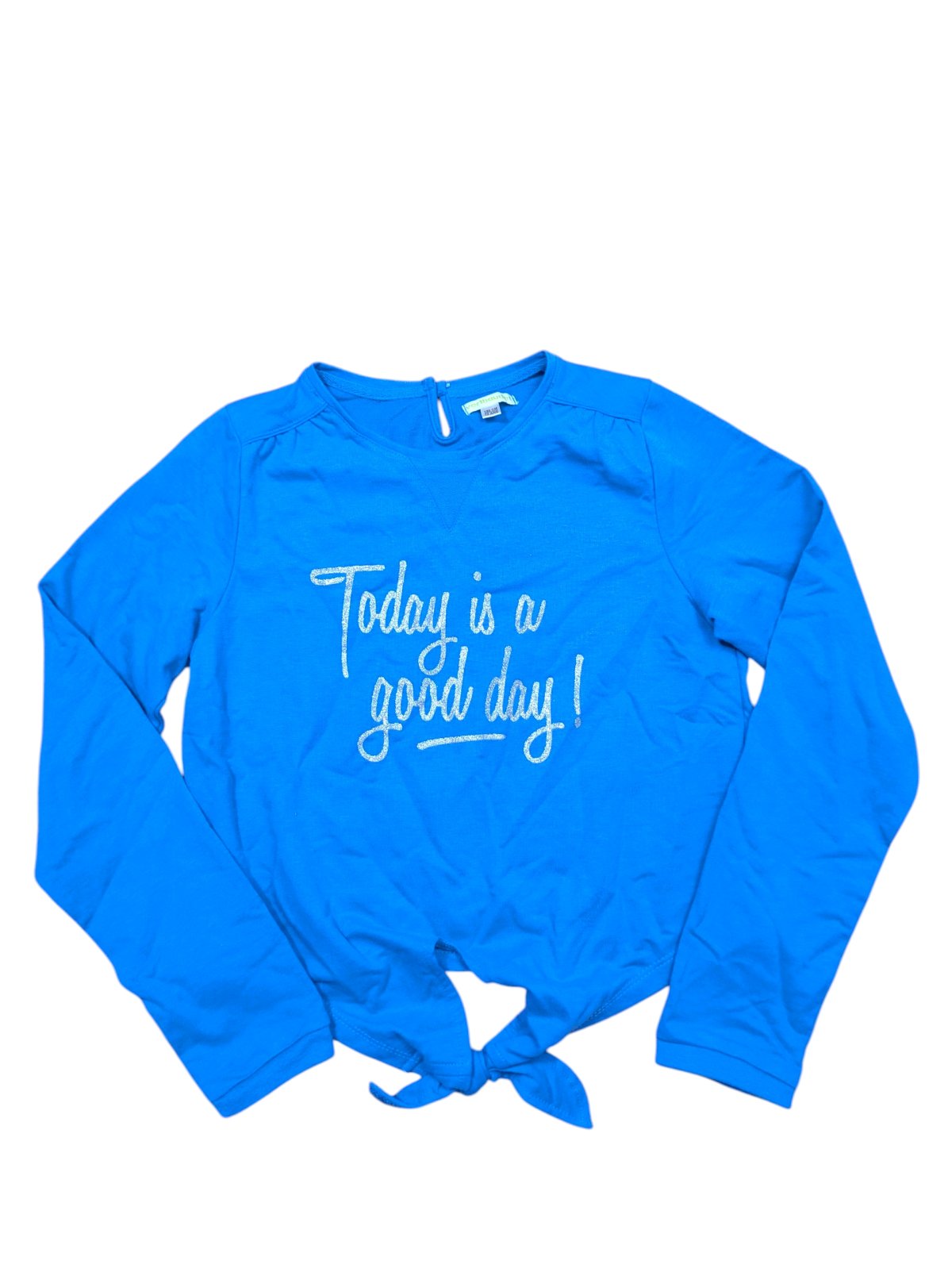 Modré triko s dlouhým rukávem pro holky secondhand Vertbaudet