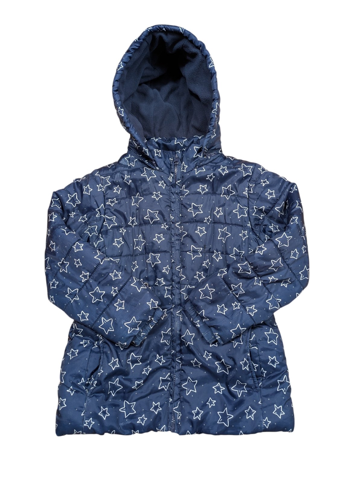 Tmavě modrá zimní bunda s hvězdičkami pro holky secondhand Losan