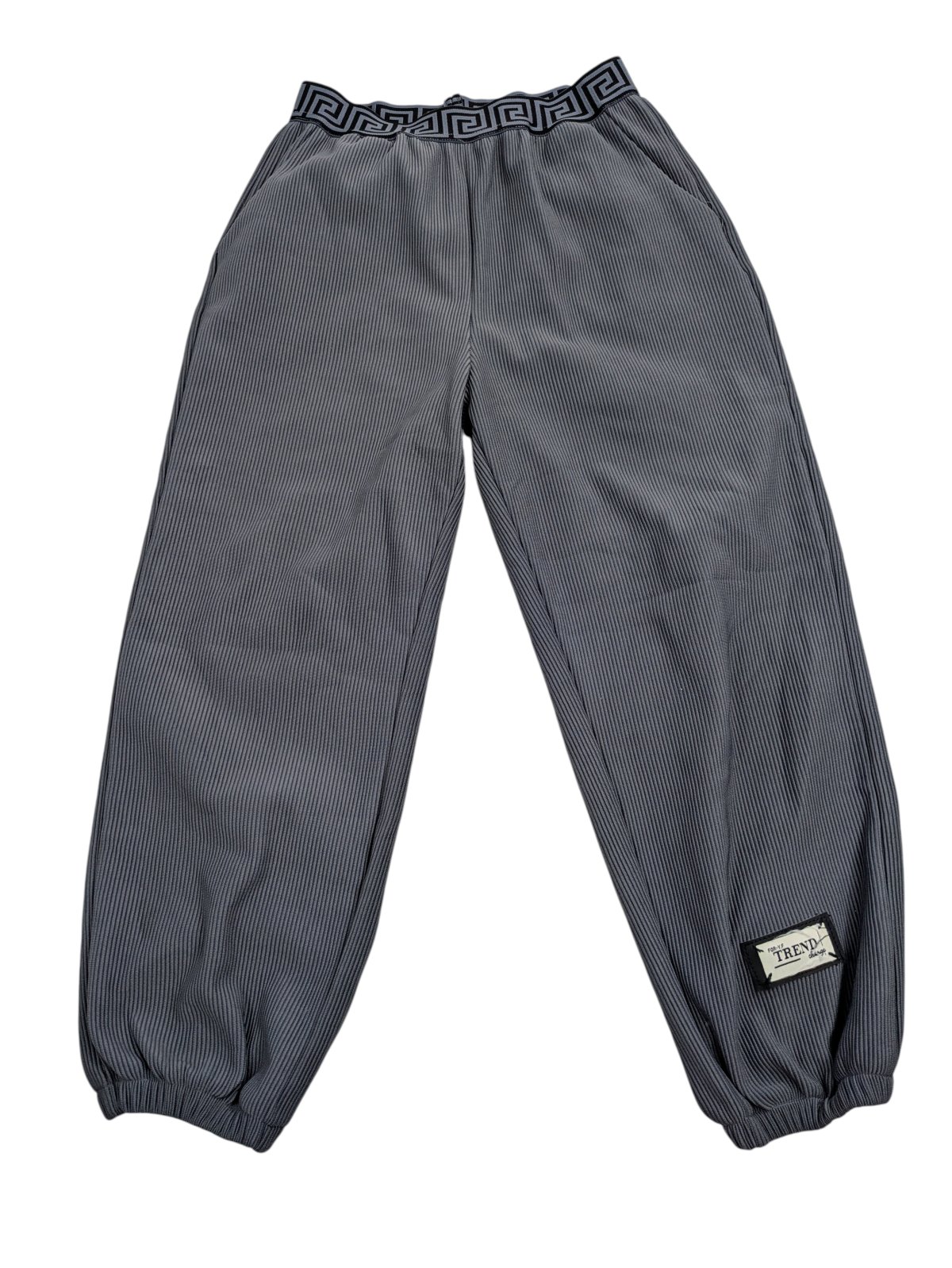 Šedé vzorované kalhoty pro holky secondhand 