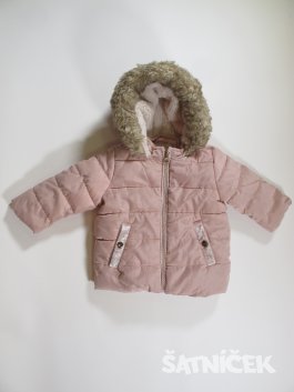 Zimní růžová bunda pro holkou secondhand