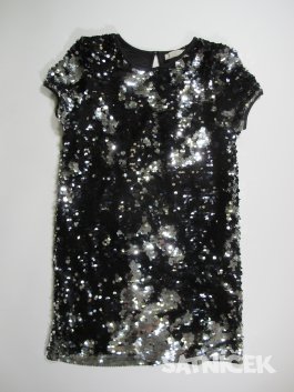 Flitrované šaty  pro holky  černo stříbrmé