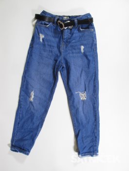 Modré džínové kalhoty pro holky  s páskem 