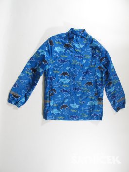 Šustáková bunda modrá s obrázky pro kluky  secondhand