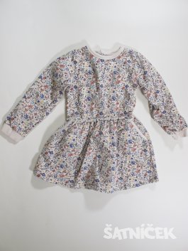 Šaty mikinové pro holky s kytkami secondhand