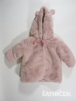 Růžový kabátek pro holky chlupatý secondhand