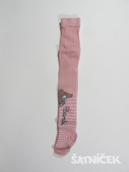 Puntíkované bílo růžové punčocháče pro holky outlet