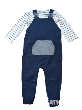 Set lacláče a dlouhé body pro kluky modro-bílé secondhand