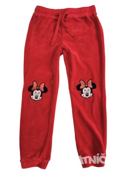 Semišové kalhoty červené s Minnie pro holky secondhand