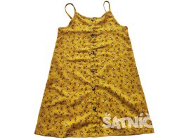 Žluté letní šaty s kytičkami na ramínkách secondhand Primark