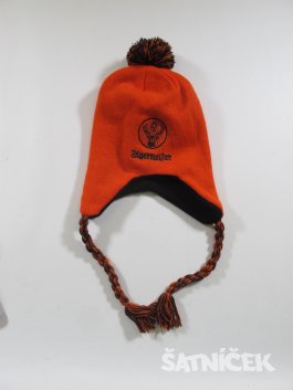 Zimní čepice pro kluky oranžová  oboustraná secondhand