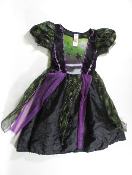 Šaty pro holky na čarodějnice černo  zeleno fialové  secondhand