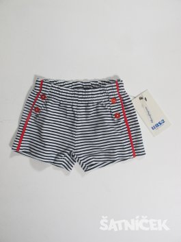 Kratasy pro holky modro bílo černé outlet
