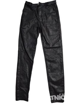 Koženkové kalhoty černé třpytivé pro holky secondhand River Island