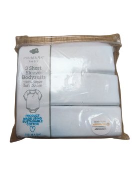 Set 3 bílých body krátký rukáv outlet Primark